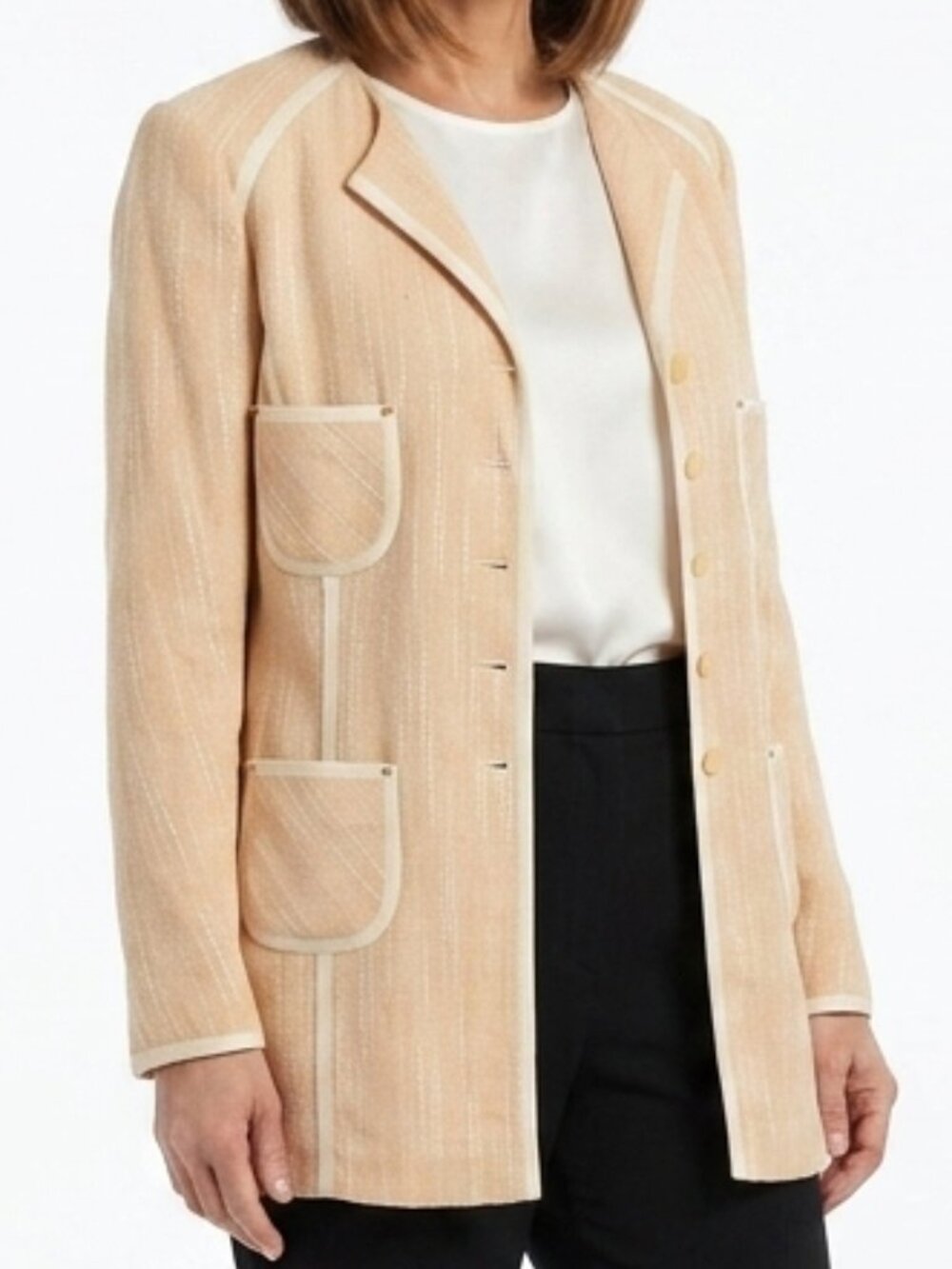 Zenobia Woven Wool Blend Long Line Canadian Designer Jacket NEW- Sz. 10